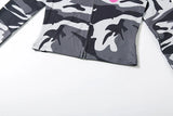 Weird Puss Letter Leopard Print 2 Piece Set Women Casual Zip Hooded Crop Jacke+Leggings Matching Stretch Sporty Street Outfits