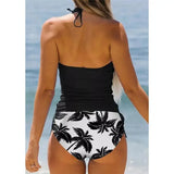 Women's Bathing Suit Coconut Drawstring Side Halter Neck Tankini Set Summer Beach Wear Cute Swimwear Women Swimsuit Sexy Bikini
