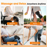 Electric Heated Knee Massager With 3 Heat Levels 3 Vibration Modes, Rechargeable Knee Support Wrap with Timer and Touch Screen, Extended Strap