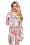 Iamgia New Front Shoulder Slim Fit Letter Printed Open Line Design Slim Fit Hooded Zipper Short Jacket Pants Set