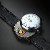 Metal USB Watch Lighter Outdoor Windproof Flameless Tungsten Wire Charging Portable Multi Functional Lighter Men's Smoking Gift