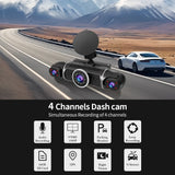 360-Degree Car DVR Dash Cam 1080P Free 64G Memory Card+Rear Camera Driving Recorder 24Hr Parking Monitoring WiFi GPS APP Control