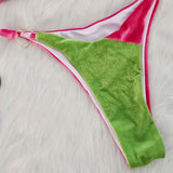 2026 Splicing Halter Velvet Bikini Female Swimsuit Women Brazilian Swimwear Two-pieces Bikini Set High Cut Bathing Suit Swim