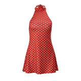 Elegant Off-Shoulder Polka Dot Mini Dress Women's Sleeveless Backless High Waist Y2K Summer Fashion Club Party Gown