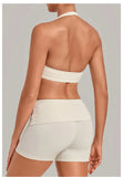 Halter Yoga Bra Women's Backless Sports Fitness Underwear Breathable Runnings Push Up Crop Top Female Yoga Workout Underwear