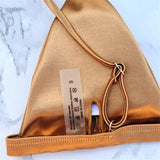 5 Colors Satin High Leg Cut Brazilian Two-Pieces Bikini Set Bikini Female Swimsuit Bathing Suit Women Swimwear Bather Swim V4964