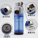 Magic Blue Flame Grinding Wheel Lighter Metal Butane Gas Flint Lighter Cigarette Lighter Smoking Accessories Ensendedores