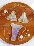ZRTAK Sexy Lace Bordered Bikini Micro Thongs Bathing Suit Swimsuit Women Biquini Bandage Beachwear Swimwear 2 Piece Bikini Sets