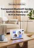 Mini Transparent Bluetooth Speaker Wireless Powerful Bass Music Box Soundbar with Colorful Atmosphere Light Support TF Card Play
