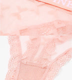 FINETOO Sexy Lace Thong Panties for Women Floral Low Waist Hollow Out Transparent G-String Solid Color Comfort Female Lingerie