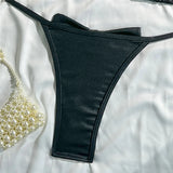 Glitter Sparkling Bow Halter Bikini Female Swimsuit Women Swimwear Two-Pieces Bikini Set Padded Bather Bathing Suit Swim V7567