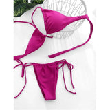 Sexy 11 Color Halter Mini Micro Thong Bikini Female Swimsuit Women Swimwear Two-Pieces Bikini Set Bather Bathing Suit Swim V4064