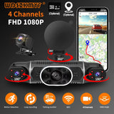 4 Channel GPS Dash Cam for Cars 4*1080P WIFI 360 Degree Video Recorder Rear View Camera Car DVR 24H Hardware Kit Car Assecories