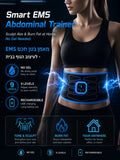 Smart EMS Core Trainer Belt, No Gel Required, 9 Intensity Levels, USB Rechargeable Muscle Stimulator for Home Fitness & Recovery