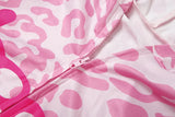 Weird Puss Letter Leopard Print 2 Piece Set Women Casual Zip Hooded Crop Jacke+Leggings Matching Stretch Sporty Street Outfits