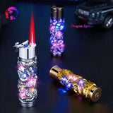 Metal Relief Lantern Inflatable Lighter Portable Windproof Butane Turbine Torch Jet Blue Flame Cigar Tool Fashionable Men's Gift
