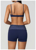Women New Fake Two piece Yoga Bra Color Contrasting Back Sports Bra Gym Strap Hanging Neck Strap Fitness Bra Sports Bra Female