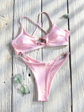 Miyouj Push Up Bikinis New Two Piece Suit 2026 Bathsuit Sexy Bikini Sets Hollow Out Swimsuit String Bathwear Low Waist Swimwear