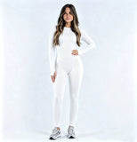 Sports Overall Bodysuit Women Seamless Jumpsuit Gym One-piece Suit Workout Outfits Backless Yoga Tights Long Sleeve Activewear