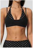 Women New Fake Two piece Yoga Bra Color Contrasting Back Sports Bra Gym Strap Hanging Neck Strap Fitness Bra Sports Bra Female