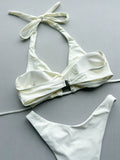 2026 New Sexy Three Pieces Bikini Sets Swimsuit For Women Halter Strappy Swimwear Female Brazilian Bathing Suit Summer Beachwear