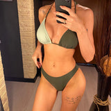 3 PCS With Skirt Splicing Halter Bikini Female Swimsuit Women Swimwear Three-Pieces Bikini Set Bather Bathing Suit Swim V4555