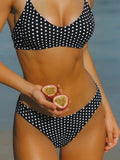 Sexy Polka Dot Print Bikini Set for Women Quick Dry Low Waist Push Up Swimwear Beach Vacation Bathing Suits for Females