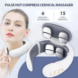 TENS Pulse Neck Massage Household Cervical Spine Massager Wireless Smart Sholder Cervical Massager Heating Muscle Punch Beating