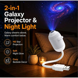 HD Smart Dynamic 3D Holographic Night Light Projector 2-IN-1 360° Adjustable Galaxy & Ocean Projector for Bedroom Ceiling