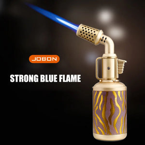 JOBON Creative Shape Cigar Lighter Blow Torch Windproof Locking Blue Flame Rotor Design  UV Transfer Printing Craft Gifts