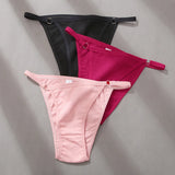 FINETOO 3Pcs/set Women's Cotton Panties Low Waist Bikini Briefs M-2XL Ladies Underwear Female Soft Solid Underpants Lingerie New