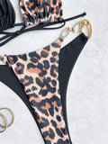 Shiny Metal Chains Rhinestone Diamond Bikini Female Swimsuit Women Swimwear Two-pieces Bikini Set Halter Bathing Suit Swim Lady