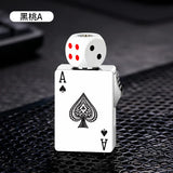 Rotating Dice Mahjong Stereoscopic Design Windproof Red Flame Butane Gas Lighter Pull down Ignition Outdoor Fun Lighters