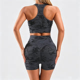 2 Pieces Workout Sets for Women,Tie-dye Seamless Yoga Shorts with Sports Bras,Athletic Matching Outfits,Gym,Casual