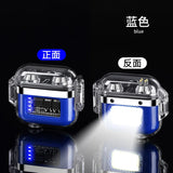 Waterproof Lighter Double Arc Mini Electronic Windproof Lighter Electric Transparent USB Rechargeable Lighters Outdoor Camping