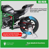 1:9 Scale H2R Motorcycle Model Toy Car Alloy Body Ignitable Start Spray Motor Models Shock Absorption Vehicles