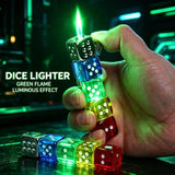 Fun Mini Rotating Torch Lighter, Color Flash Green Jet Butane Flame, Trendy Decorative Smoking Gadget for Men