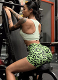Leopard Print Fitness Sports Yoga Shorts Women's Summer V Waist Thin Hip Lifting Nude Feeling Quick Drying