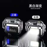 Waterproof Lighter Double Arc Mini Electronic Windproof Lighter Electric Transparent USB Rechargeable Lighters Outdoor Camping