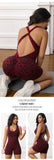 Leopard Print Workout Onesie Cross Open Back Athletic Rompers Sleeveless Yoga Jumpsuit Workout Outfit for Gym Pilates