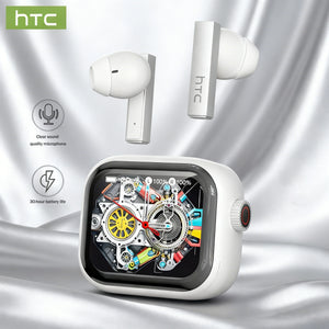 Wireless Bluetooth Headset HTC AI Translator Headphones Low Latency 30-Hour Battery Life Clear Sound Full HD LCD Screen for Musi