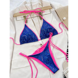 Shiny Sequin Brazilian Cheeky Bikini Women Swimwear Female Swimsuit Two-Pieces Bikini Set Bather Bathing Suit Swim Lady V3861