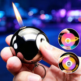 Trendy Billiards Gyro Butane Lighter, Press‑Ignition Keychain Pendant for Outdoor Smoking Use  lighters smoking