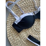2026 Sexy Splicing Underwired High Leg Cut Two-Pieces Bikini Set Bikini Female Swimsuit Bathing Suit Women Swimwear Bather V5600