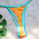 Sexy Halter Pearl Extreme Mini Micro Bikini Female Swimsuit Women Swimwear Two-pieces Bikini set Ribbed Bather Bathing Suit Swim