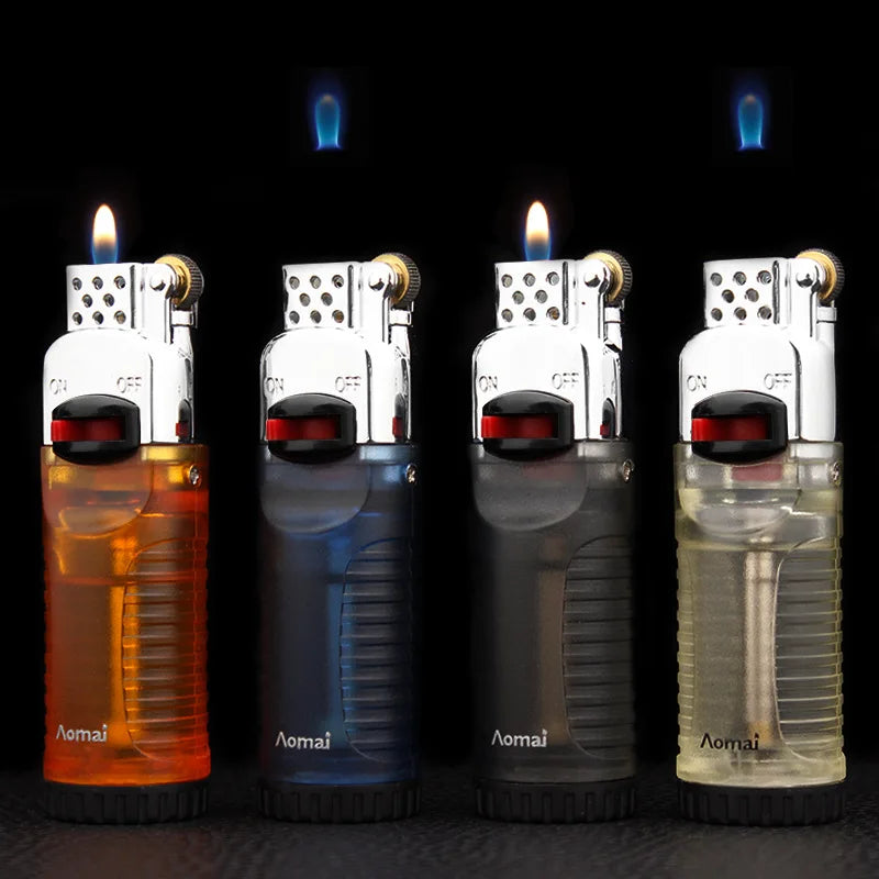 Magic Blue Flame Grinding Wheel Lighter Metal Butane Gas Flint Lighter Cigarette Lighter Smoking Accessories Ensendedores