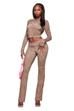 Gia Slim-Fit Letter Print Topstitching Design Hooded Zip-Up Jacket and Pants Set