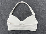 Halter Yoga Bra Women's Backless Sports Fitness Underwear Breathable Runnings Push Up Crop Top Female Yoga Workout Underwear