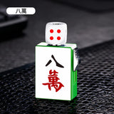 Rotating Dice Mahjong Stereoscopic Design Windproof Red Flame Butane Gas Lighter Pull down Ignition Outdoor Fun Lighters