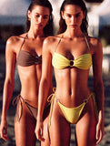 Miyouj Push Up Swimwear High Cut Bikinis Sexy Two Piece Suits Solid Bikini Set New Swimsuits String Bathsuit 2026 Swimsuit